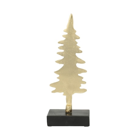 Dekoracja Gold Fir 26cm boże narodzenie, święta, świąteczne, czarny-złoty, 9 x 5 x 26 cm