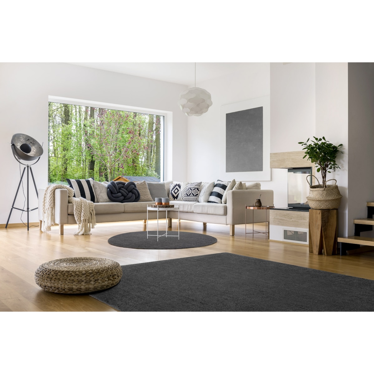 Nowoczesny dywan do prania LATIO 71351100 koło 120 cm