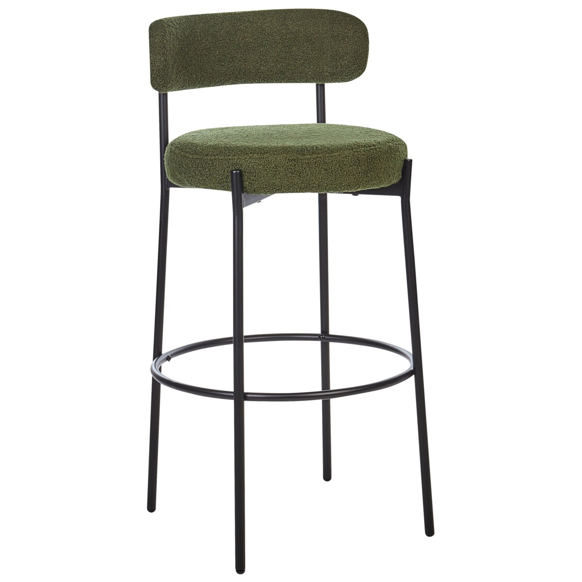 Zestaw 2 krzeseł barowych ALLISON Boucle Zielony