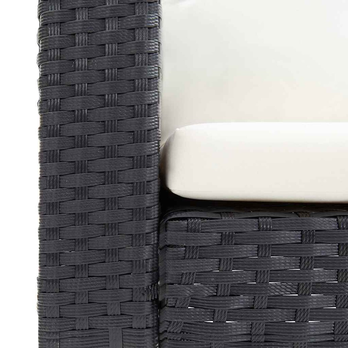 vidaXL Pojedyncza sofa ogrodowa z poduszkami, rattan PE, czarny