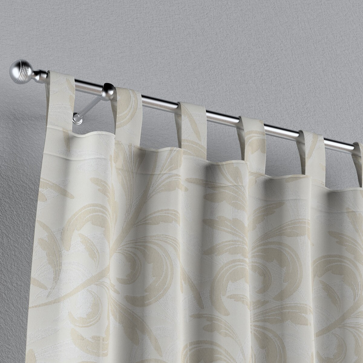 Zasłona na szelkach 1 szt. 130x245 szaro-beżowe liście akantu