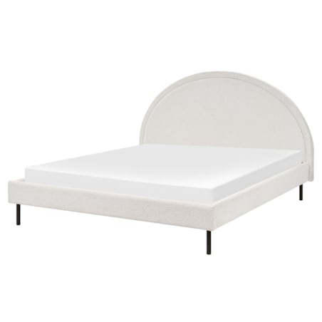 Łóżko boucle 160 x 200 cm białe MARGUT