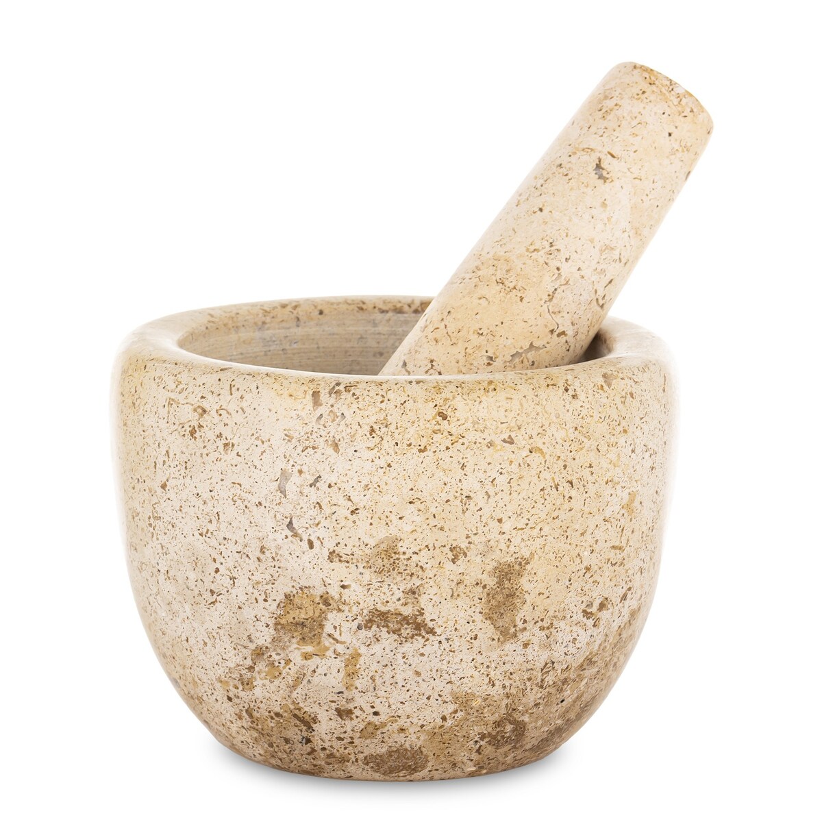 Moździerz kuchenny marmurowy MORTERO beżowy 9x12,5 cm