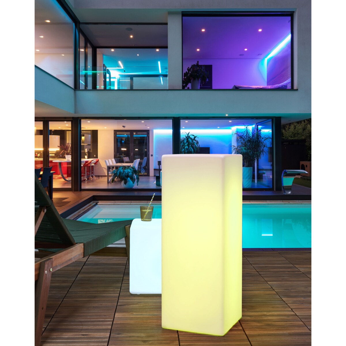 Lampa ogrodowa podłogowa LED BALSAS 78 cm Z pilotem Biały