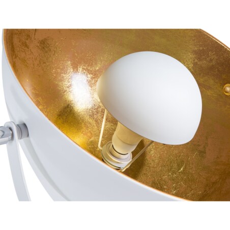 Lampa podłogowa metalowa biało-złota THAMES II