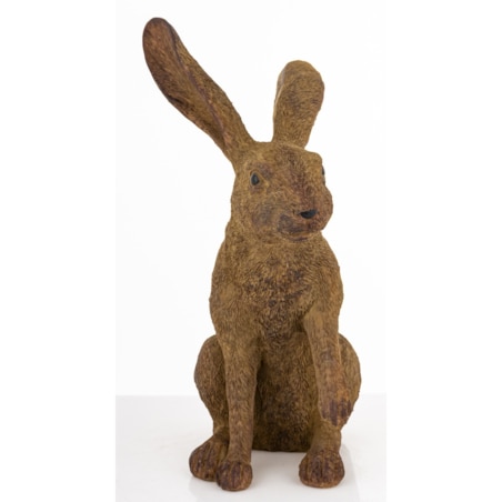 Dekoracja - siedzący zając 26x12x18,5 cm HARE brązowy