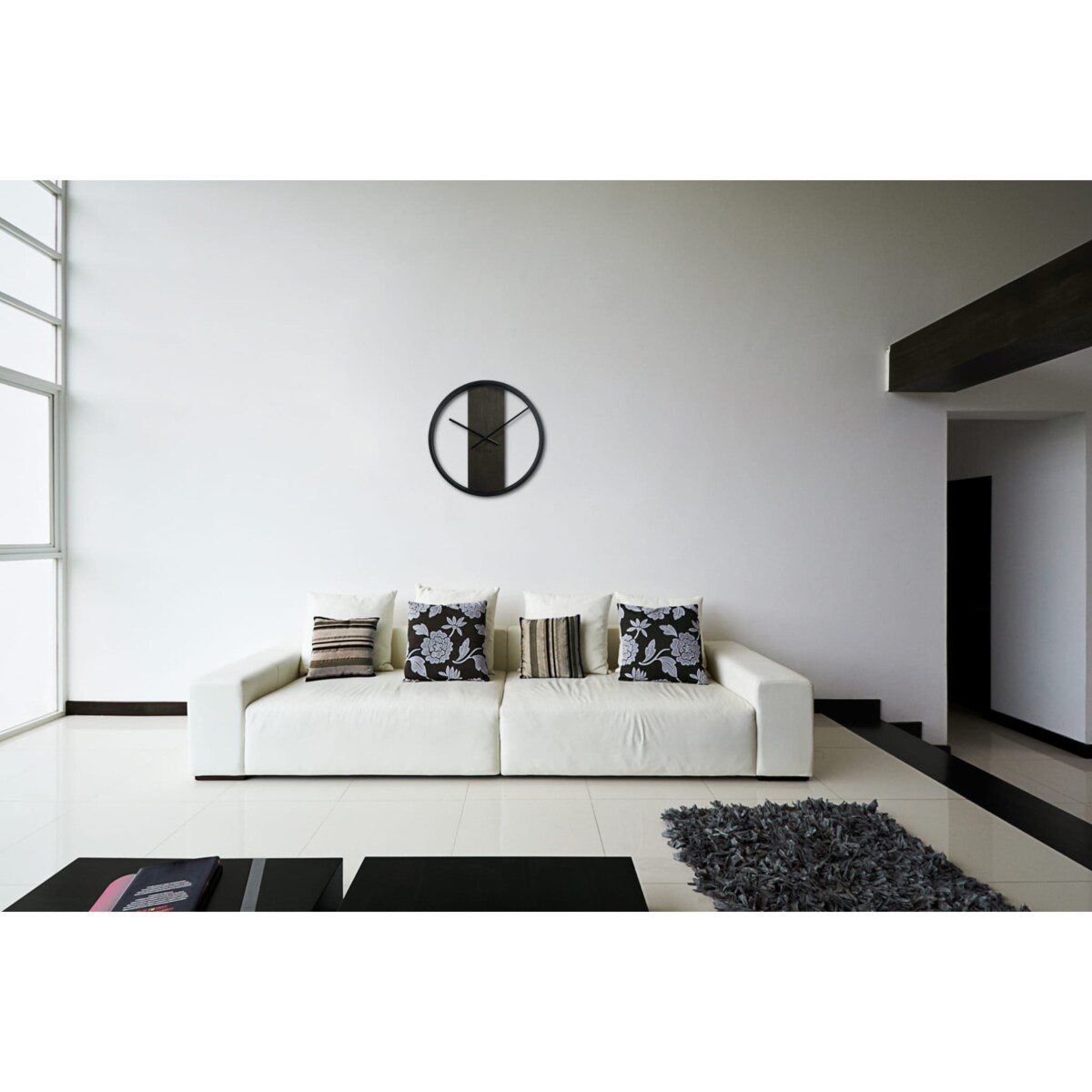 Zegar ścienny drewniany LOFT OVAL wenge 50cm