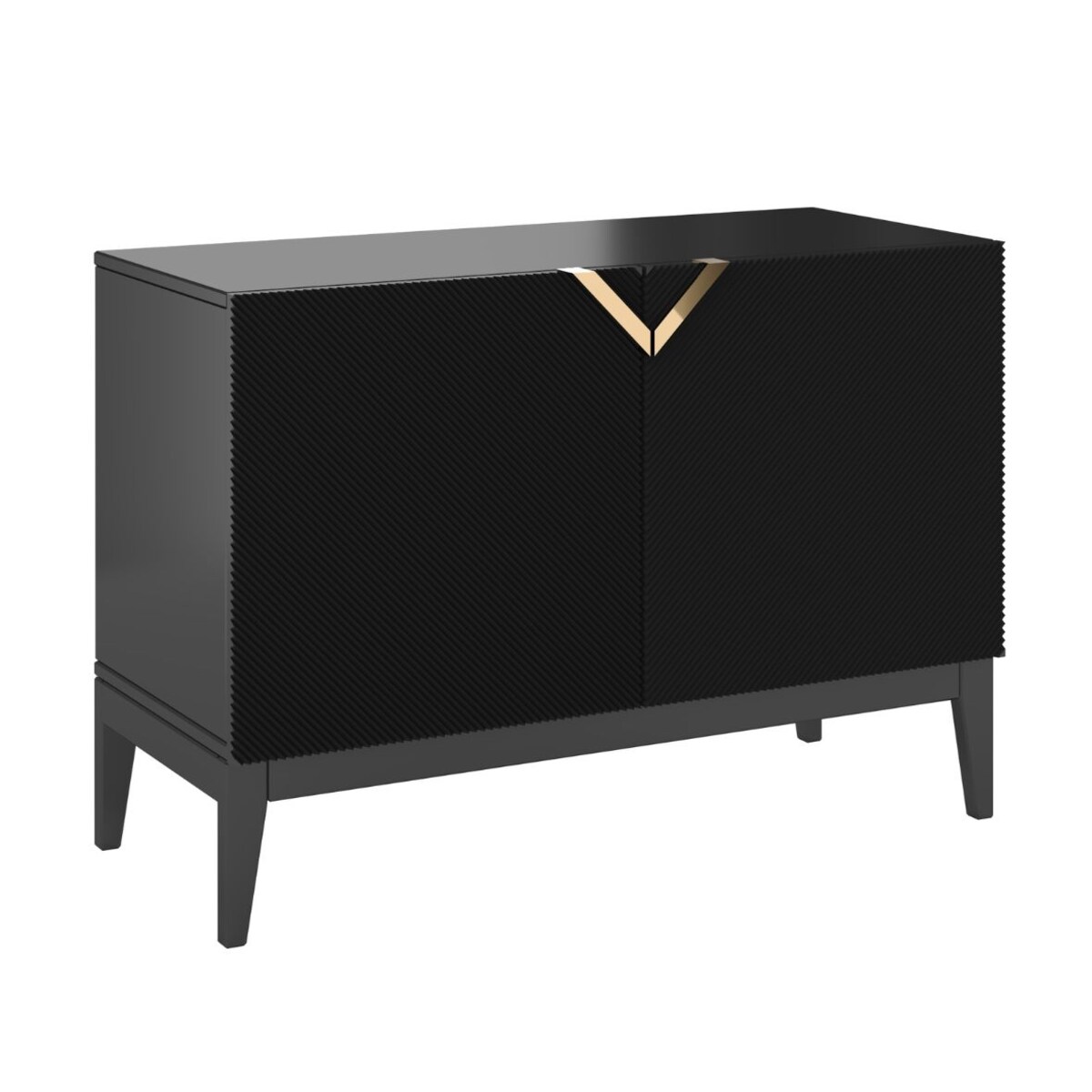 Drewniana komoda Visby DEMI LONG 2D / kolor czarny / szer. 100,5 cm