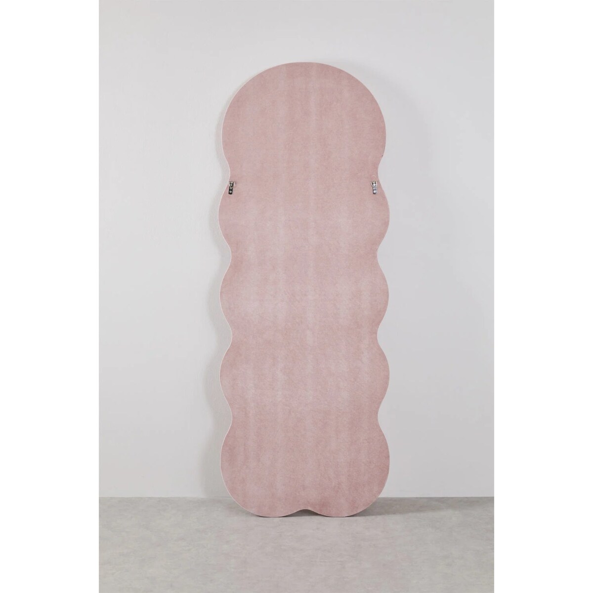 Lustro w falistej ramie aksamit brudny róż, Evelyn,160x60 cm