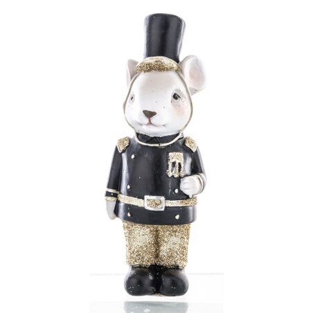 Figurki - 2 myszy w mundurach z orderami 11,5x4,5x4 cm czarne