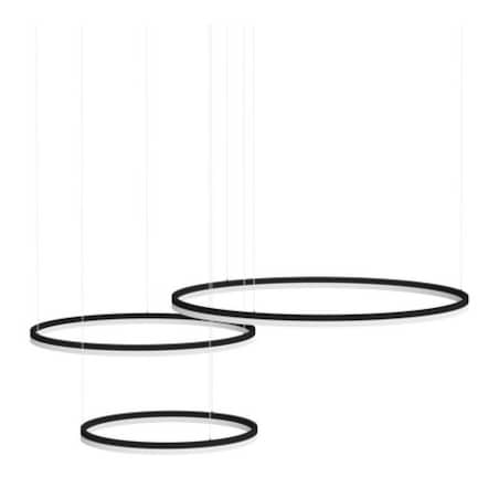 Lampa wisząca Halo AZ5349 120+100+80 LED 180W pilot ring czarny