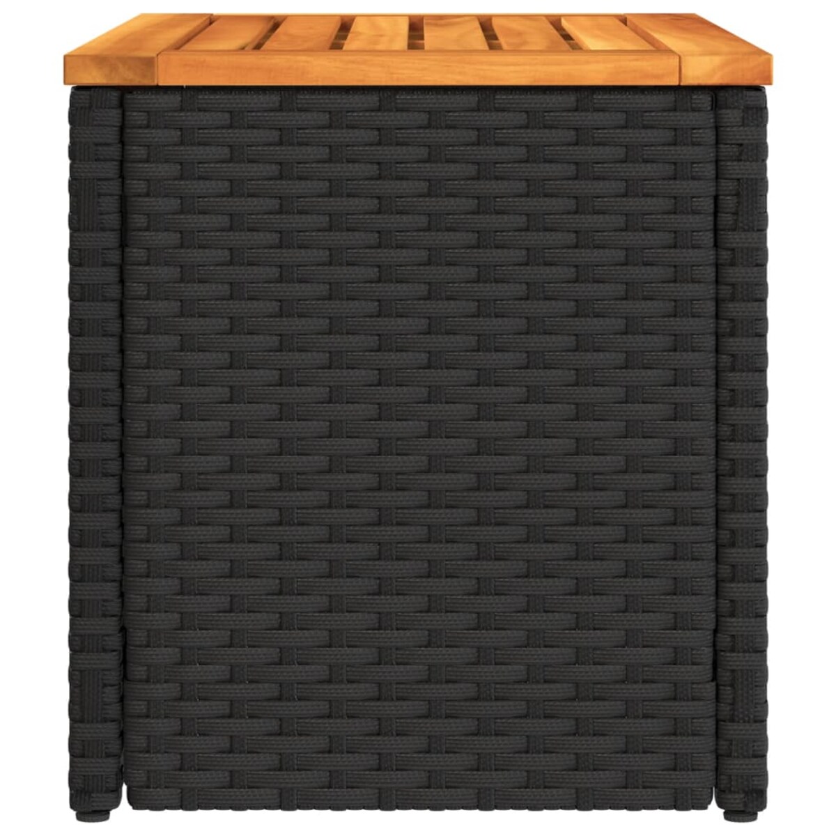 vidaXL Stoliki ogrodowe, 2 szt, czarne, 55x34x37cm, rattan PE i drewno