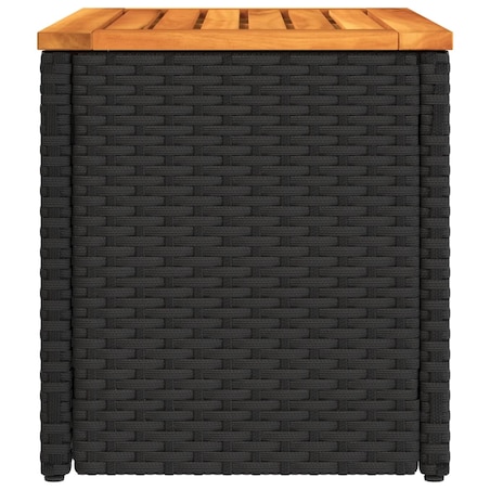 vidaXL Stoliki ogrodowe, 2 szt, czarne, 55x34x37cm, rattan PE i drewno