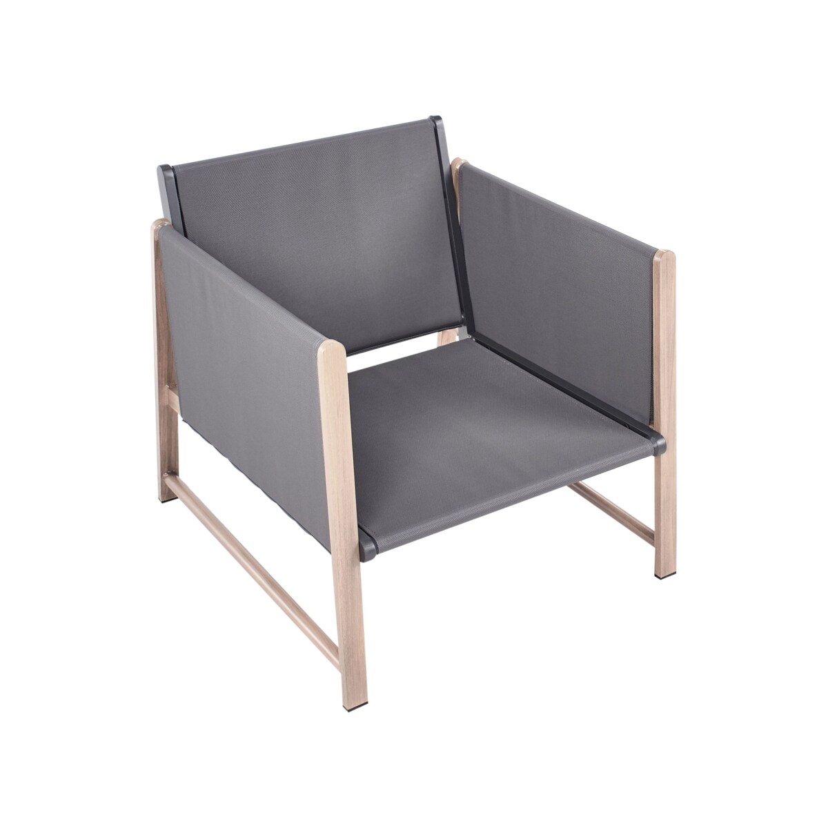 Zestaw ogrodowy ze stolikiem i otomaną dla 5 osób NOLA Metal Szary