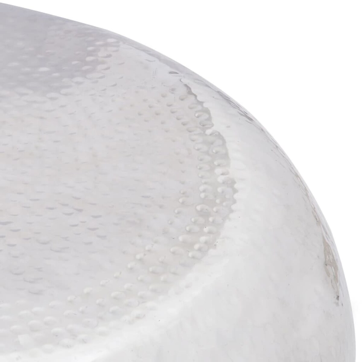 vidaXL Stolik kawowy z młotkowanego aluminium, kolor srebrny