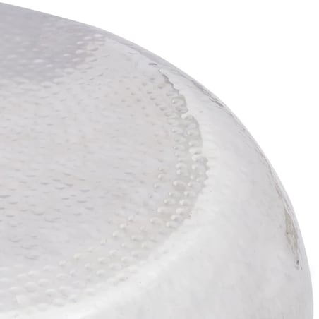 vidaXL Stolik kawowy z młotkowanego aluminium, kolor srebrny