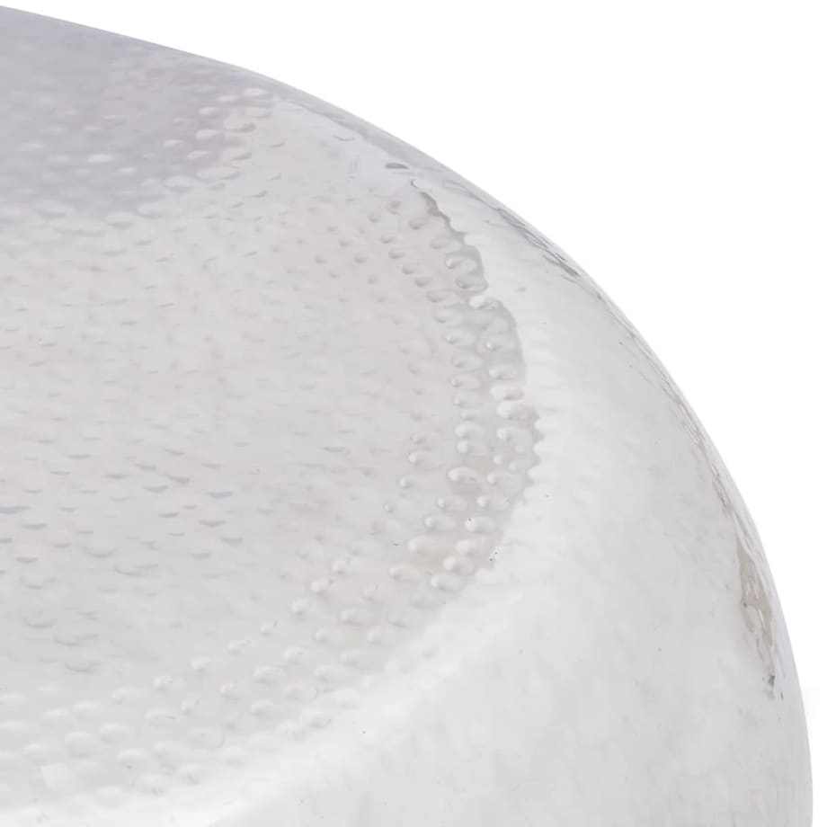 vidaXL Stolik kawowy z młotkowanego aluminium, kolor srebrny