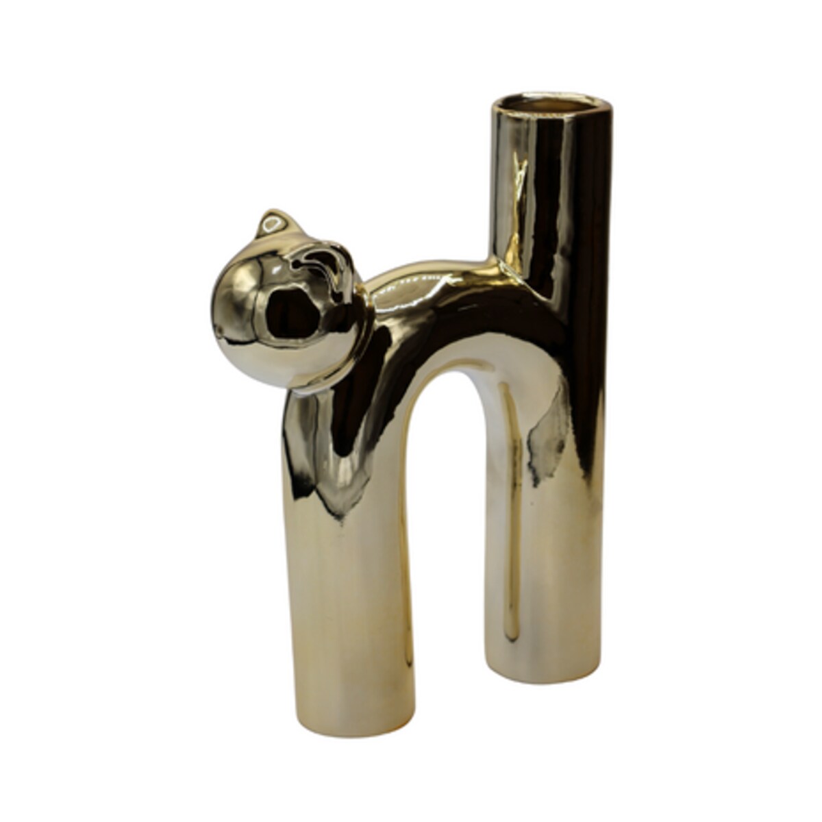 Wazon ceramiczny kot 25x18,2x6,5 cm GATELO złoty