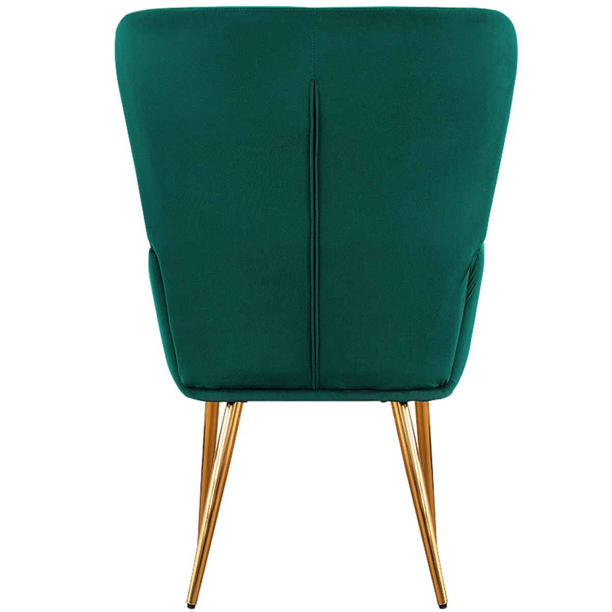 Fotel uszak do salonu wypoczynkowy welurowy tapicerowany zielony złote nogi