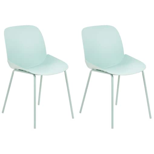 Zestaw 2 krzeseł do jadalni miętowy MILACA