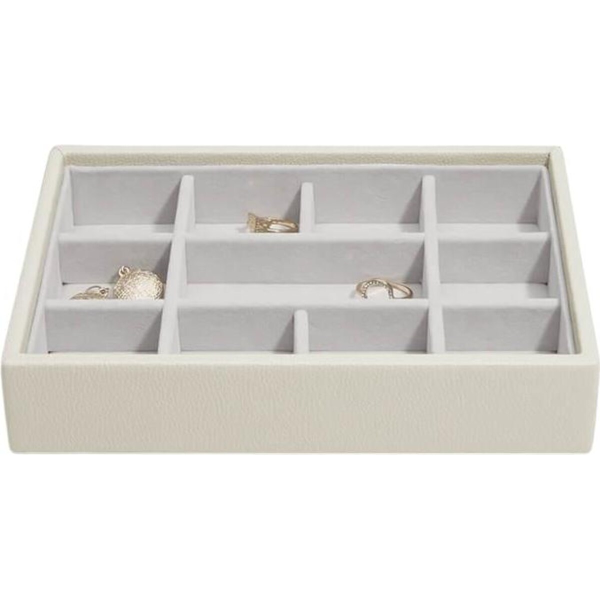 Szkatułka na biżuterię Stackers 11 komorowa mini jasnobeżowa