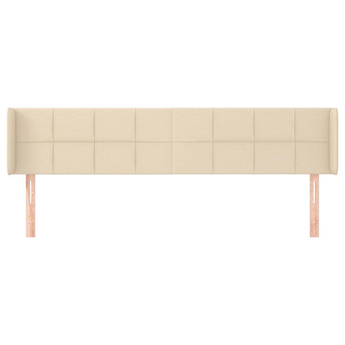 vidaXL Zagłówek uszak, kremowy, 183x16x78/88 cm, tkanina