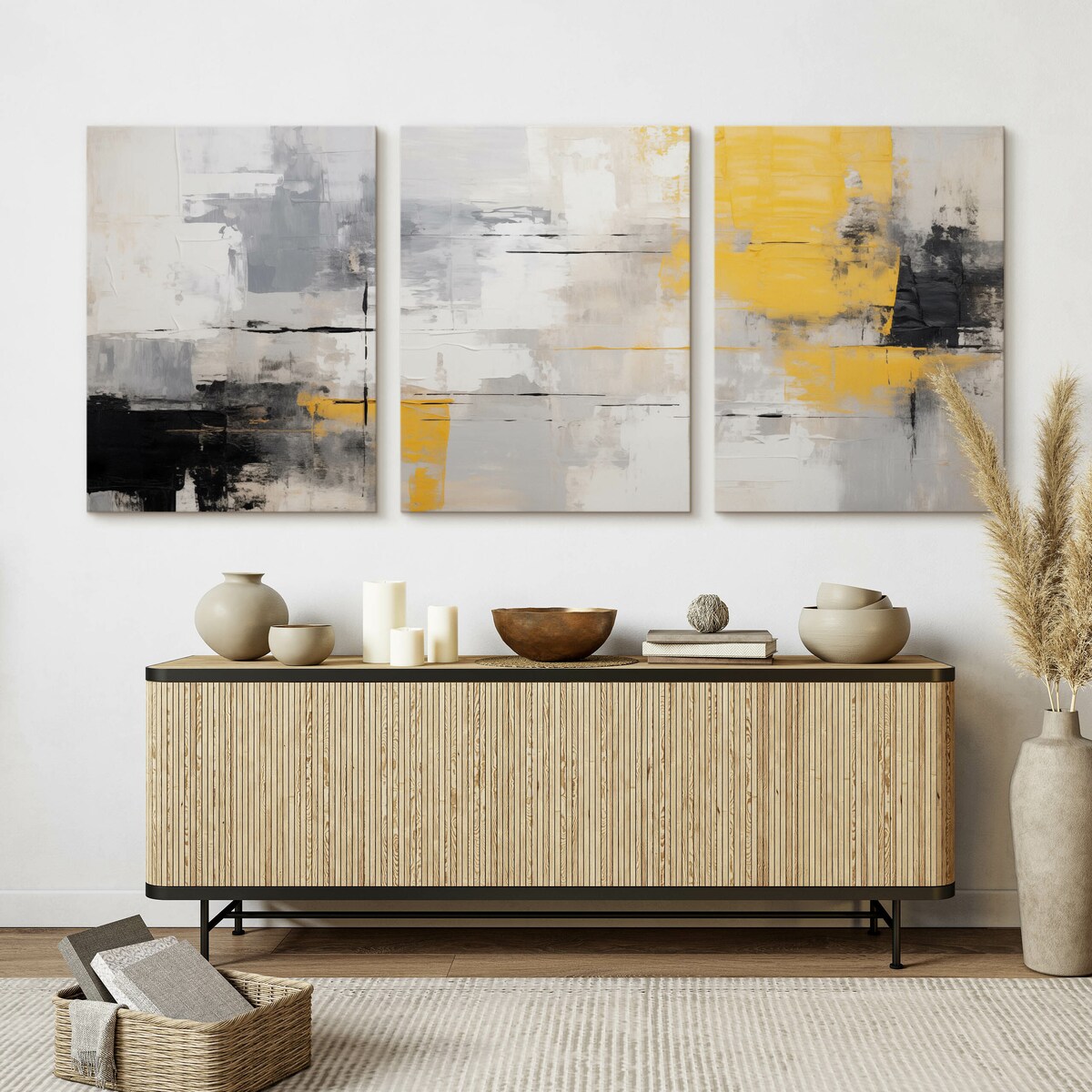 3x Obraz Na Płótnie Set Do Salonu Abstrakcja Beton Styl Nowoczesny 30x40cm