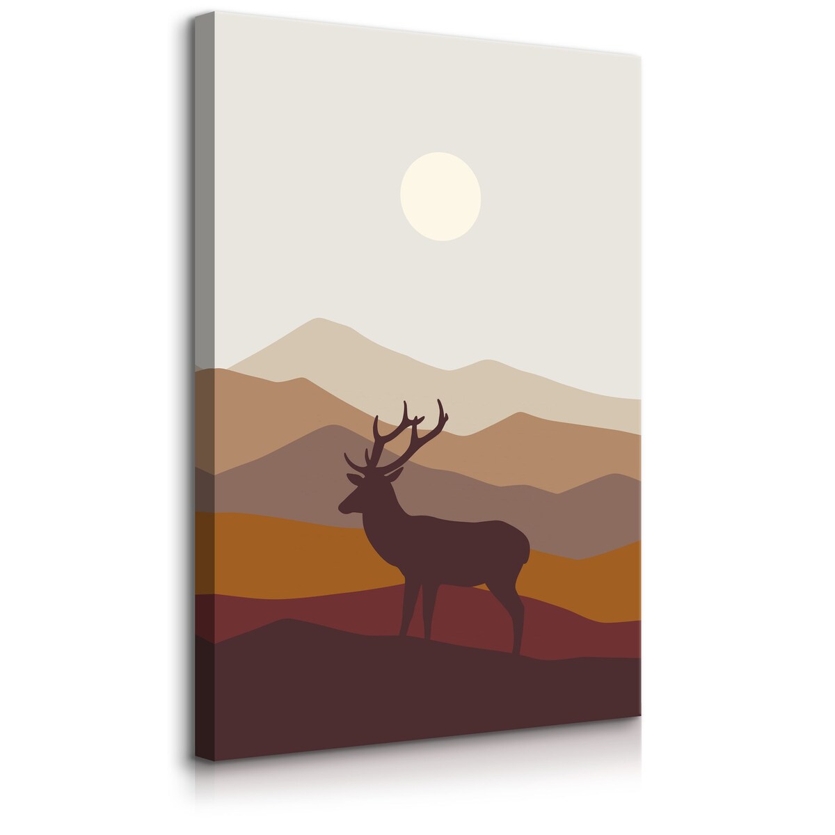 OBRAZ DO SALONU JELEŃ RYKOWISKO GÓRY KRAJOBRAZ STYL BOHO NATURA 30x40cm