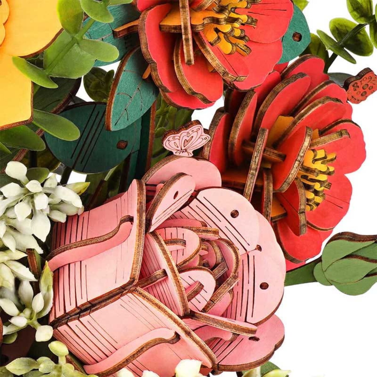 Wiosenny bukiet kwiatów w koszyku - flower box DIY - kwiaty Robotime