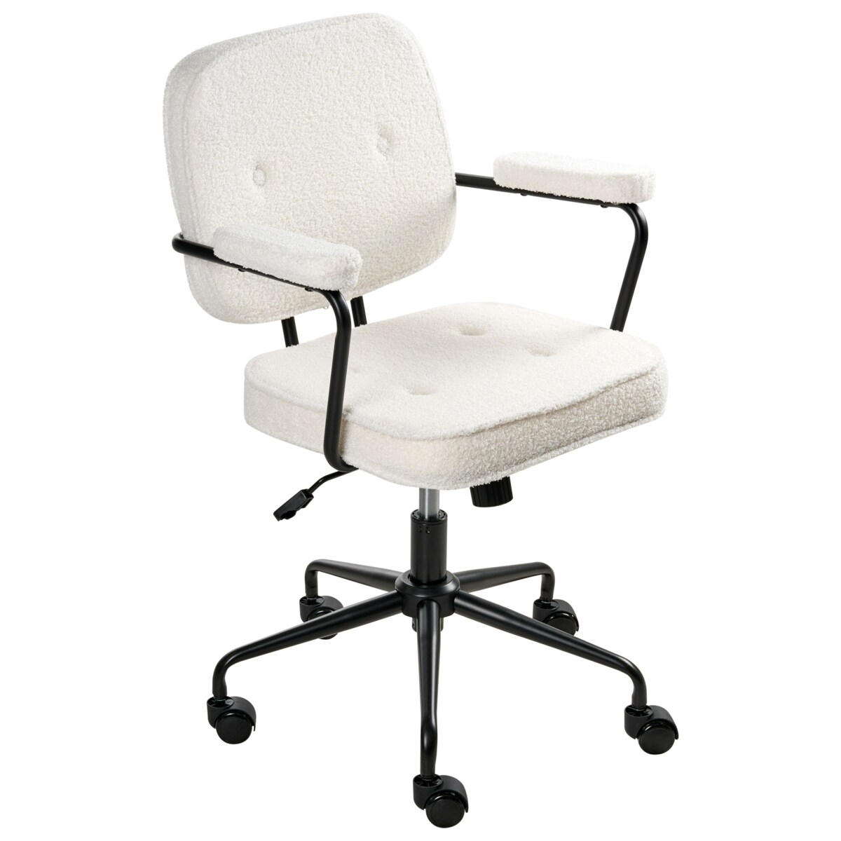 Krzesło obrotowe PAWNEE Boucle Złamana biel