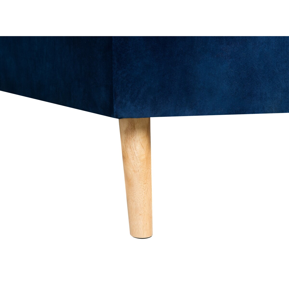 Narożnik welurowy lewostronny rozkładany niebieski VADSO