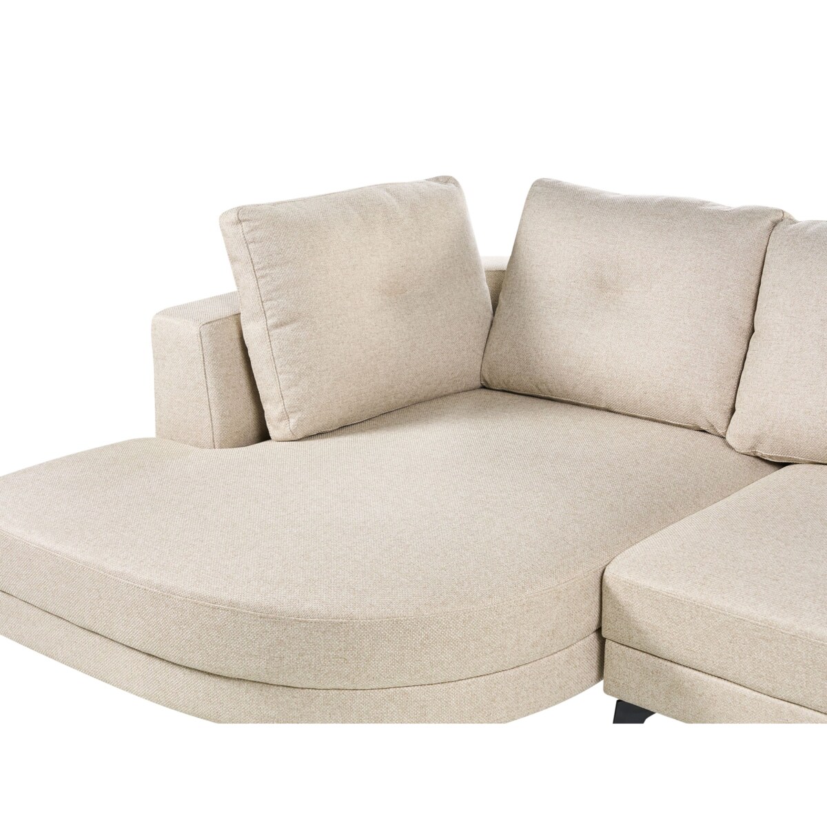 Narożnik dla 3 osób MARUM Len syntetyczny Jasnobeżowy Prawostronny