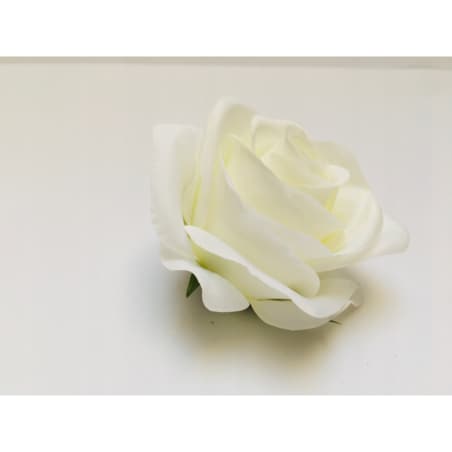 SZTUCZNE KWIATY główka kwiatowa wyrobowa RÓŻA całkiem BIAŁA bukiet stroik