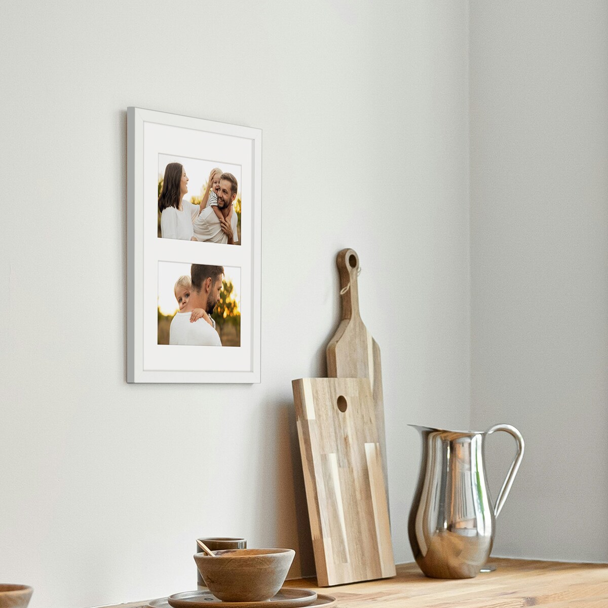 Ramka na 2 zdjęcia 10x15 cm foto galeria zdjęć multirama biała 21x30 cm FRAMAI