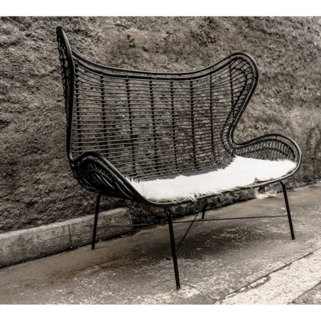 Sofa rattanowa Isla czarna Monnarita