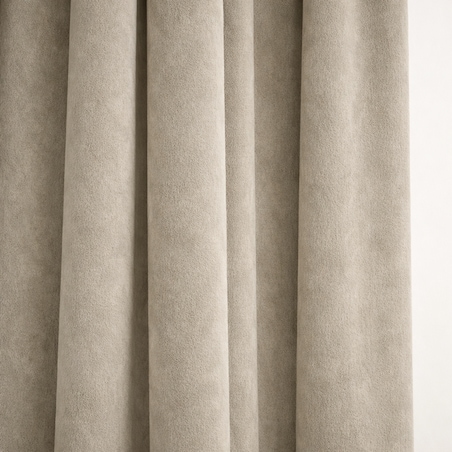 Gruba zasłona welurowa w kolorze taupe 140x260 cm
