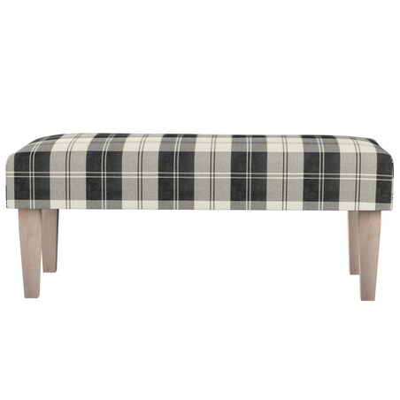 Ławka, krata czarno-biała, 100 x 40 x 40 cm, Edinburgh