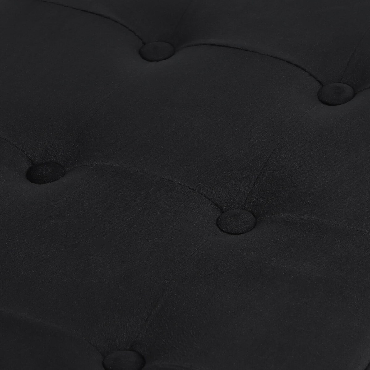 Pufa Składana Xl Z Guzikami - 60X38X38Cm Aksamit Czarna X 4