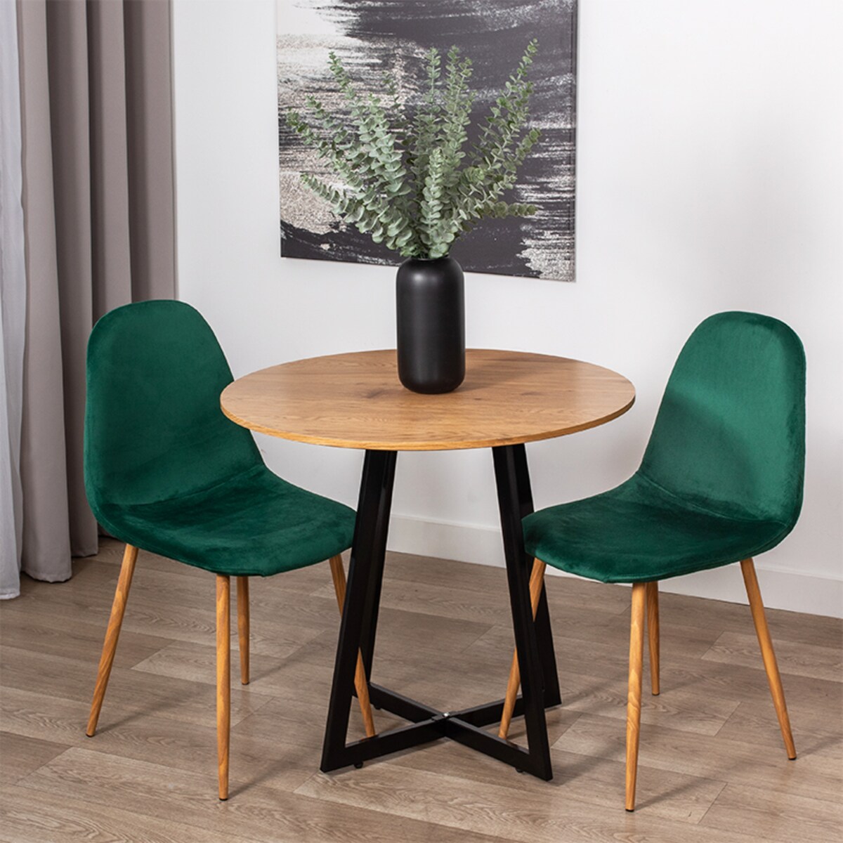 Krzesło tapicerowane do salonu welurowe nowoczesne pikowane zielone