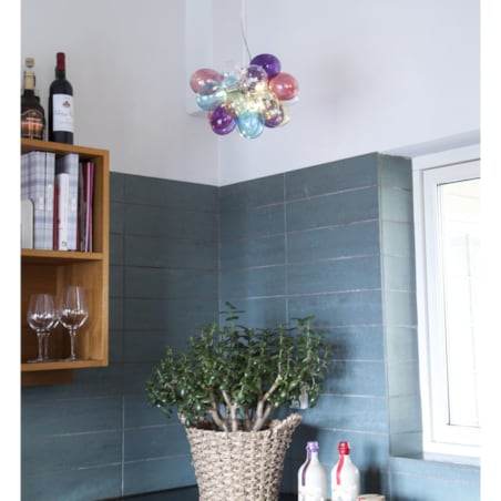 Kolorowa lampa wisząca Gross 4200440-7000 By Rydens szklane bąbelki nad stół