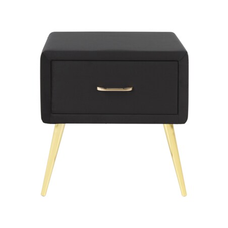 Szafka nocna welurowa czarna FLAYAT
