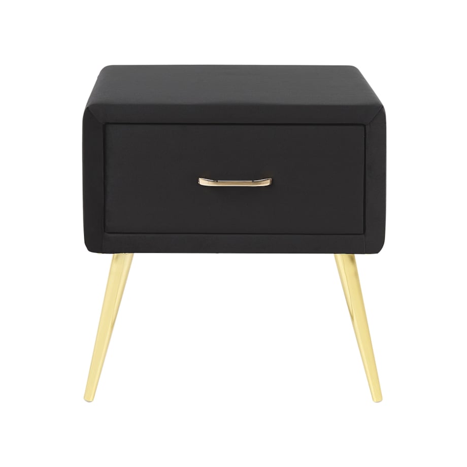 Szafka nocna welurowa czarna FLAYAT