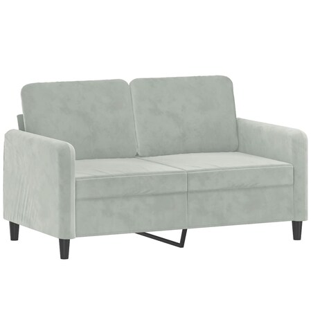 vidaXL Sofa 2-osobowa, jasnoszara, 120 cm, tapicerowana aksamitem