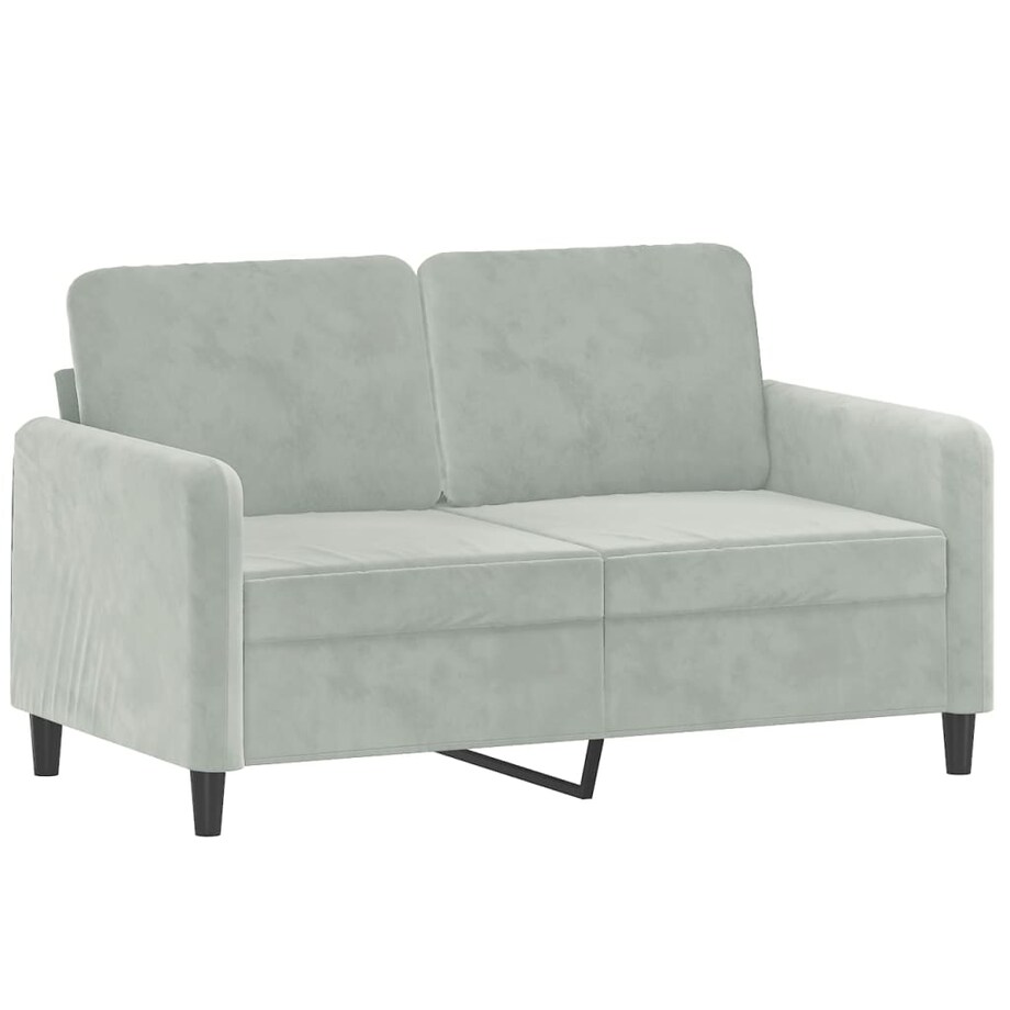 vidaXL Sofa 2-osobowa, jasnoszara, 120 cm, tapicerowana aksamitem