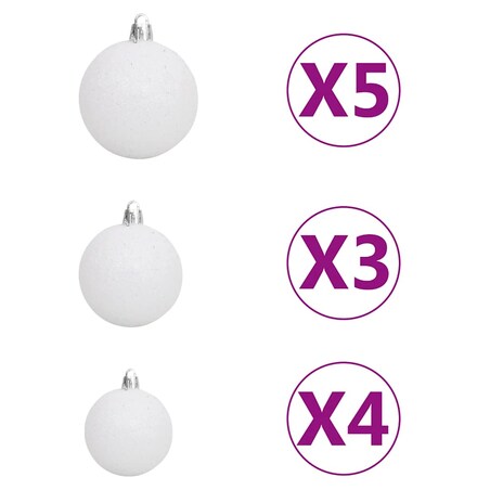 vidaXL Sztuczna choinka z lampkami i bombkami, 120 cm, 230 gałązek