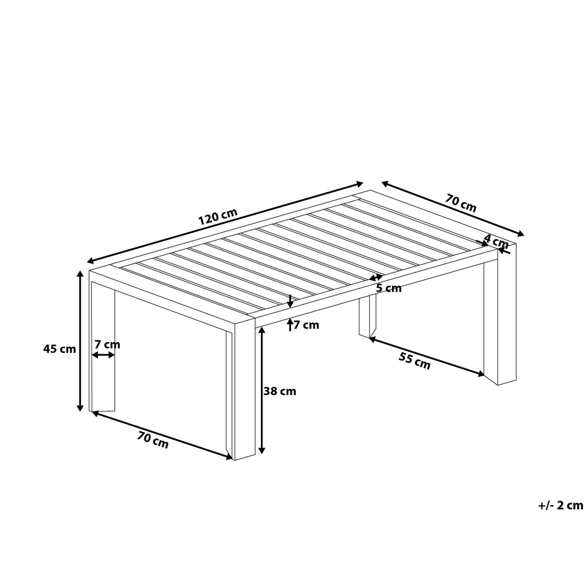 Stół ogrodowy Metal Beżowoszary CASTELLA