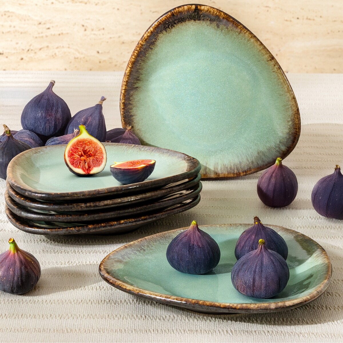 Konsimo PRIMA Talerz śniadaniowy 6 szt., szałwiowy