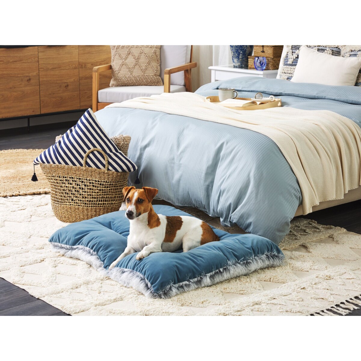 Legowisko 90 x 60 cm niebieskie ERGANI