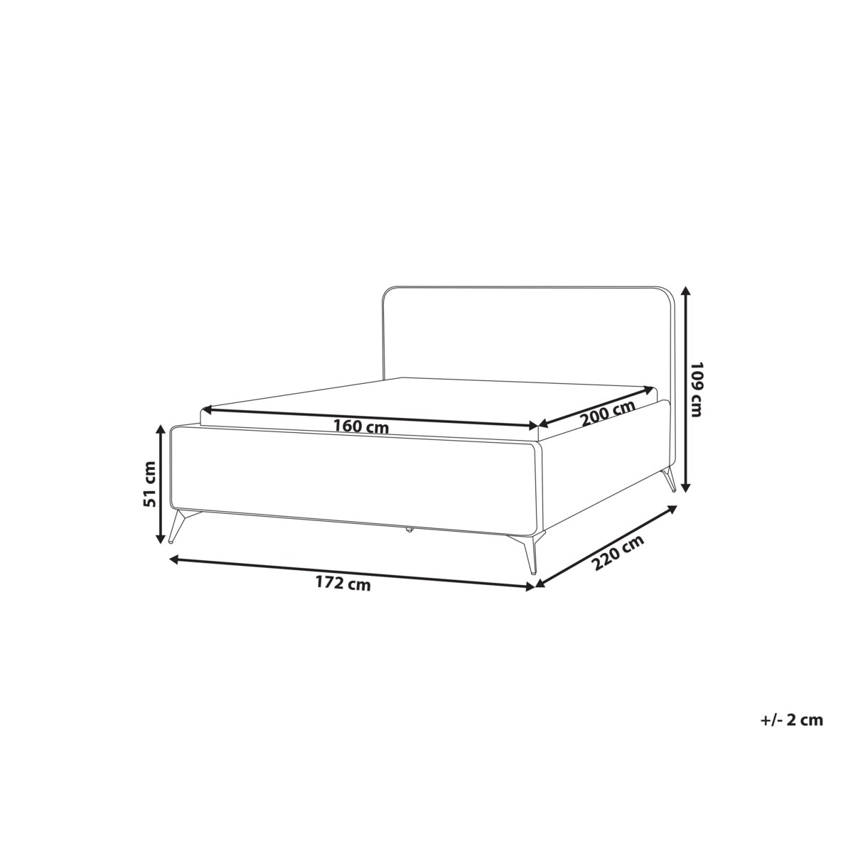 Łóżko boucle 160 x 200 cm brązowe VALOGNES