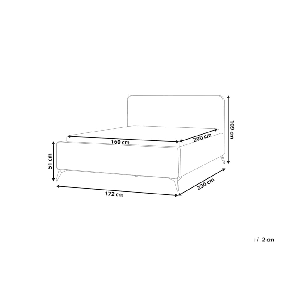 Łóżko boucle 160 x 200 cm brązowe VALOGNES